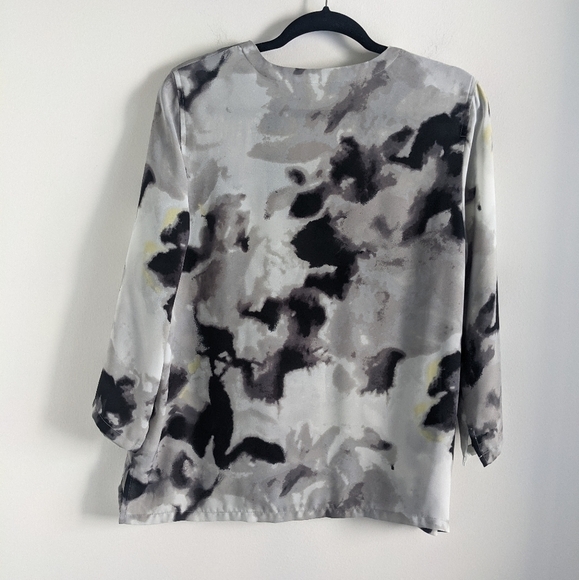 VIOLET + Claire Tunic Blouse Abstract Inkblot Tie dye pattern L - Picture 3 of 12